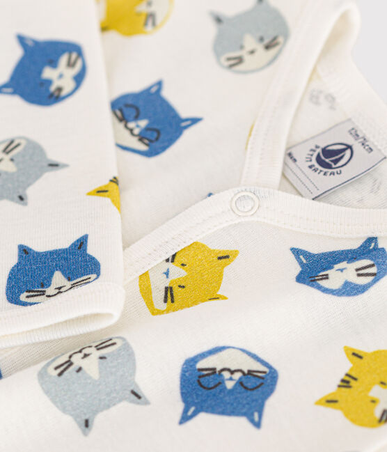 Pyjama sans pied en coton bébé blanc MARSHMALLOW/blanc MULTICO