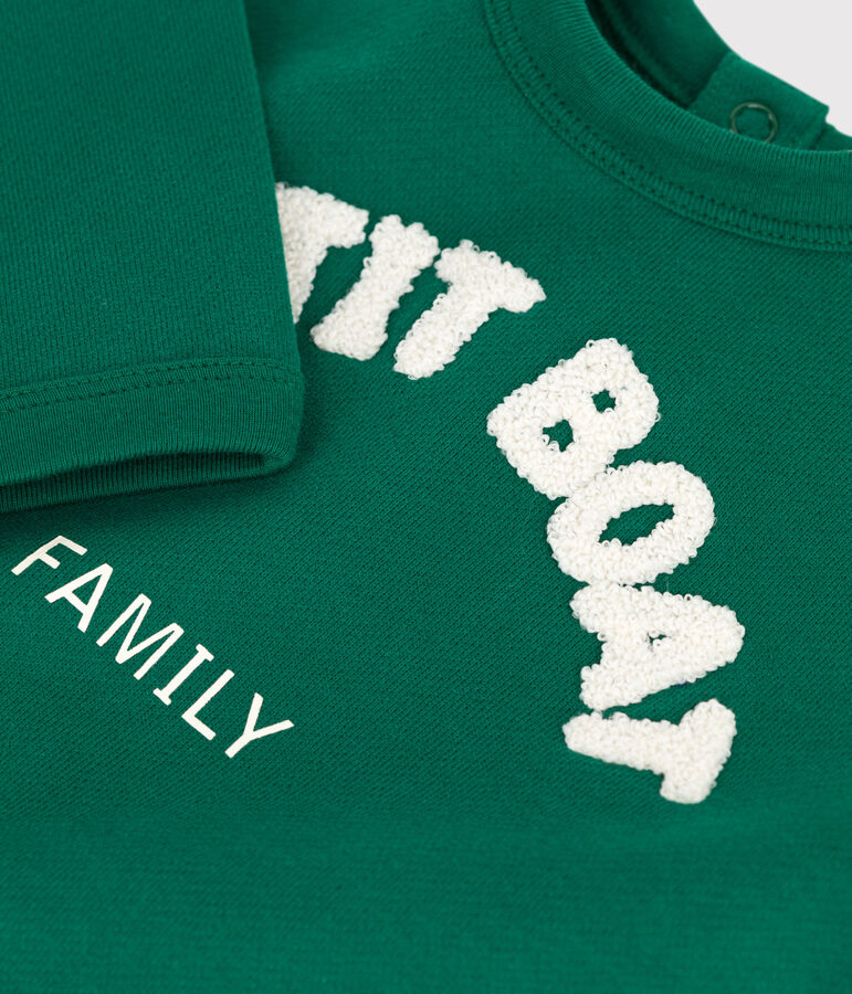 Sweatshirt b&eacute;b&eacute; en coton vert EVERGREEN