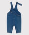 Salopette bébé en jean élasthanne jambes longues bleu BLEU DELAVE