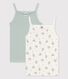 Lot de 2 chemises à bretelles fleurs petite fille en coton et lin