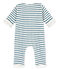 Combinaison longue à rayures bébé en bouclette éponge grattée extra chaude blanc MARSHMALLOW/bleu ASTRO