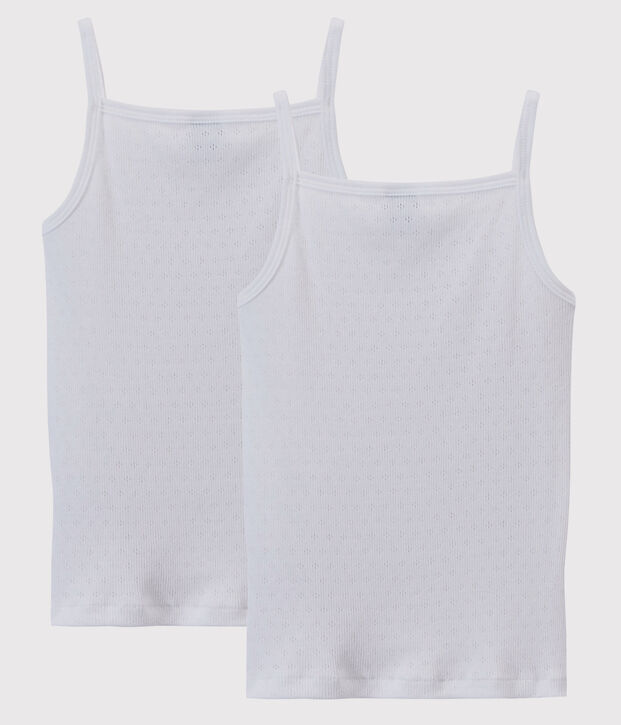 Lot de 2 chemises &agrave; bretelles ajour&eacute;es petite fille multicouleur