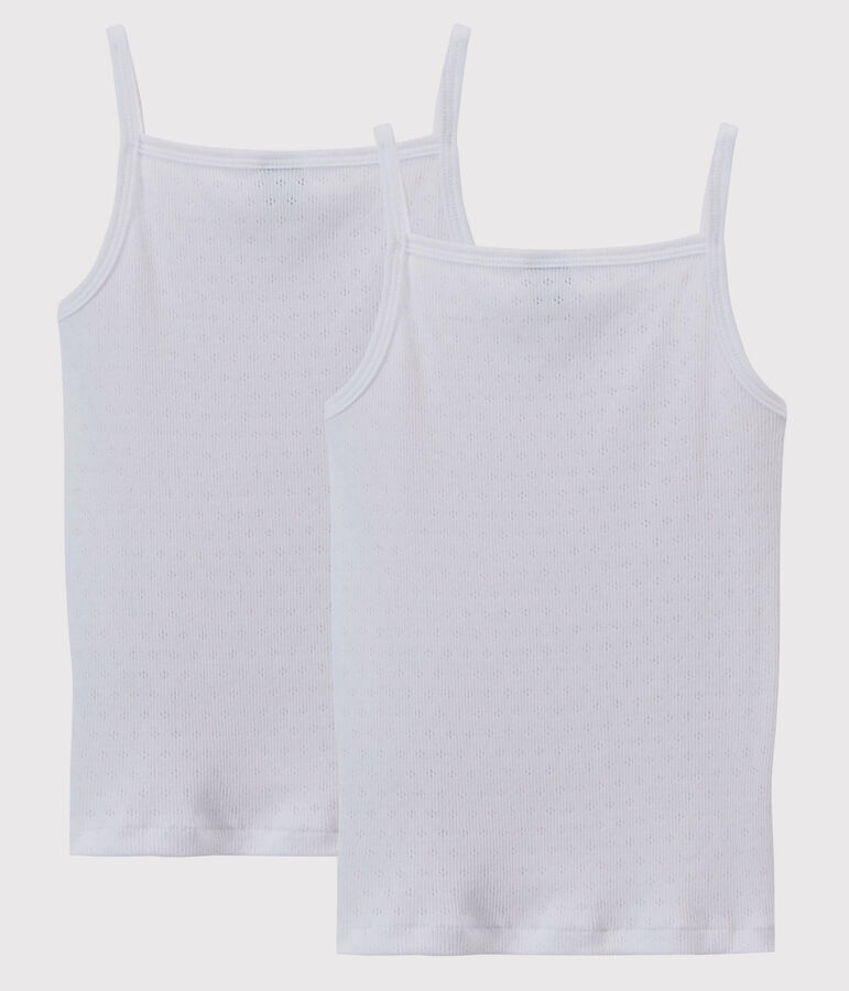 Lot de 2 chemises &agrave; bretelles ajour&eacute;es petite fille variante 1