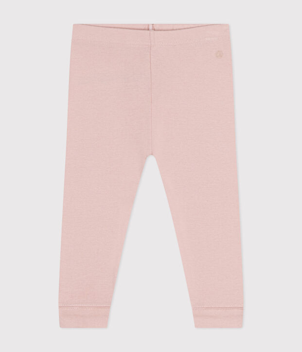 Legging b&eacute;b&eacute; en coton uni rose