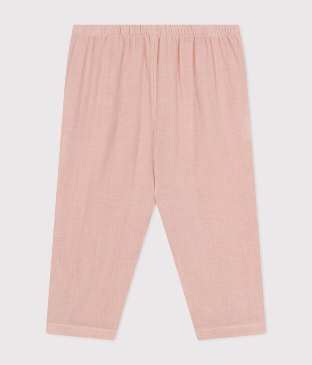 Pantalon en gaze de coton b&eacute;b&eacute; rose