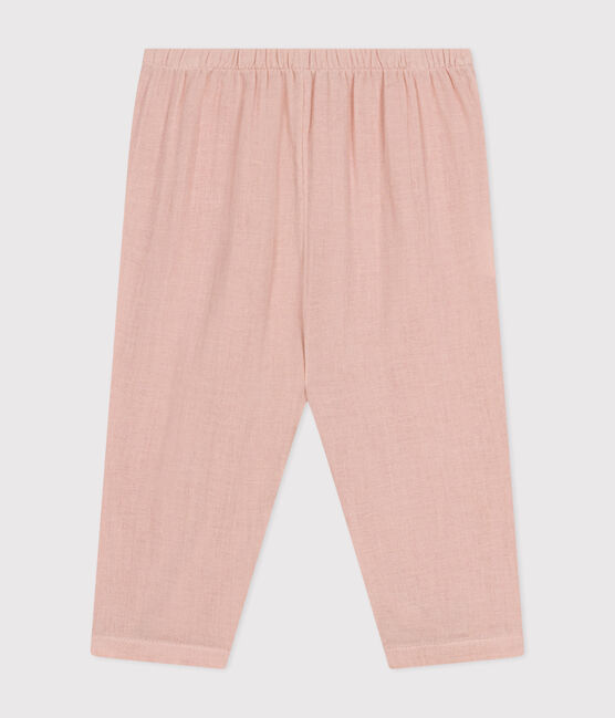 Pantalon en gaze de coton bébé rose SALINE
