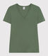 Tee-shirt l'Iconique col V en coton uni femme