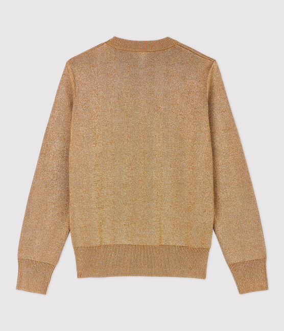 Pull marin en coton doré Femme marron BRINDILLE/jaune DORE