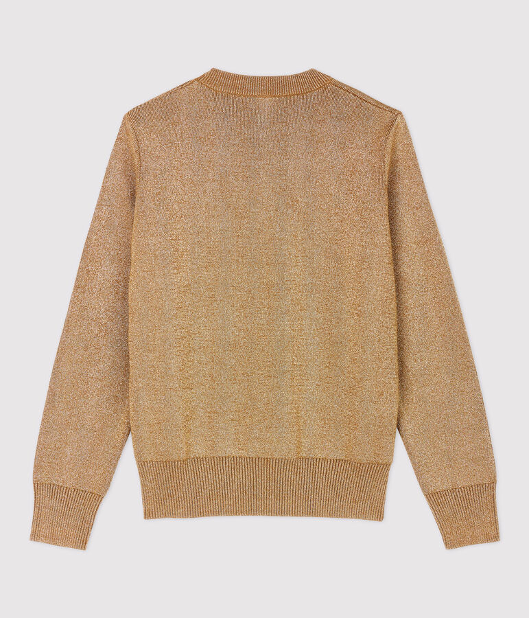 Pull marin en coton dor&eacute; Femme marron BRINDILLE/jaune DORE