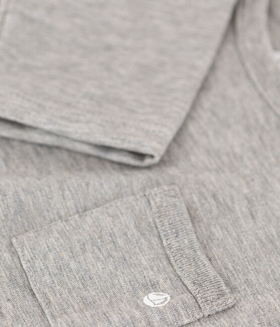 Tee-shirt manches longues en jersey flammé bébé gris CHATON CHINE