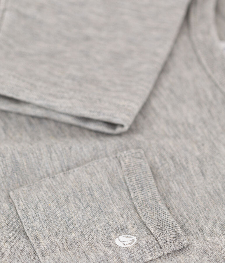 Tee-shirt manches longues en jersey flamm&eacute; b&eacute;b&eacute; gris CHATON CHINE
