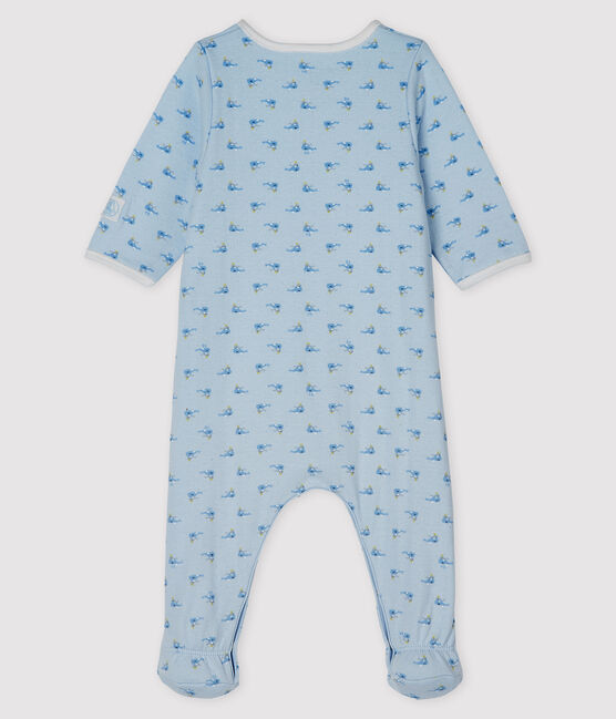 Bodyjama bébé en tubique bleu FRAICHEUR/blanc MULTICO