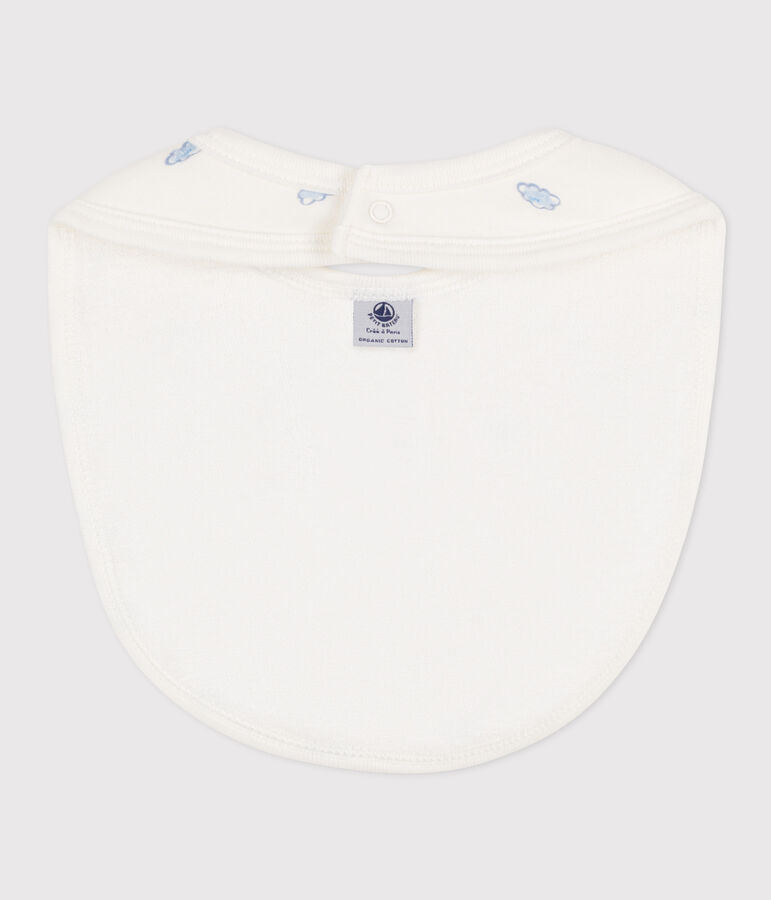 Bavoir imprim&eacute; en coton blanc MARSHMALLOW/blanc MULTICO