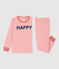 Pyjama marinière rouge en molleton enfant blanc MARSHMALLOW/rouge TERKUIT