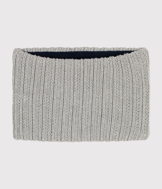 Snood en tricot doubl&eacute; en polaire enfant gris