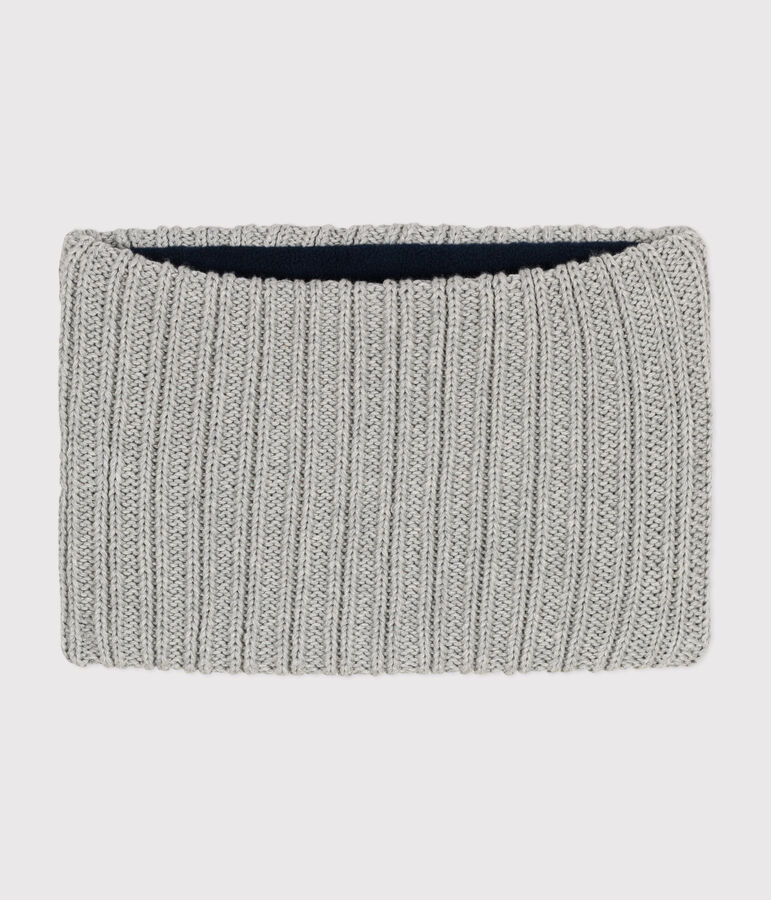 Snood en tricot doubl&eacute; en polaire enfant gris