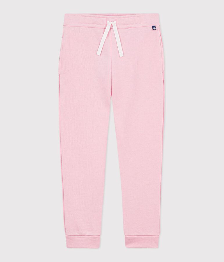 Pantalon de jogging enfant en coton uni rose MARQUISE