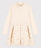 Robe manches longues bimatière enfant fille écru AVALANCHE