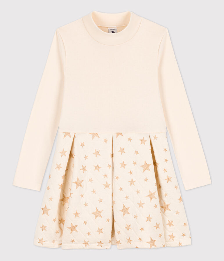 Robe manches longues bimati&egrave;re enfant fille &eacute;cru AVALANCHE