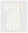 Body manches courtes bébé à collerette blanc MARSHMALLOW/blanc MULTICO