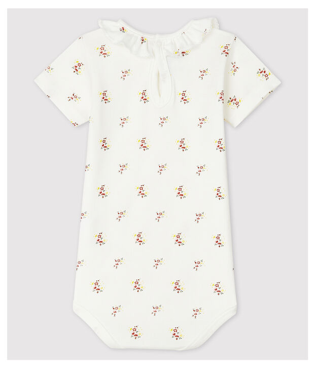 Body manches courtes b&eacute;b&eacute; &agrave; collerette blanc/multicouleur