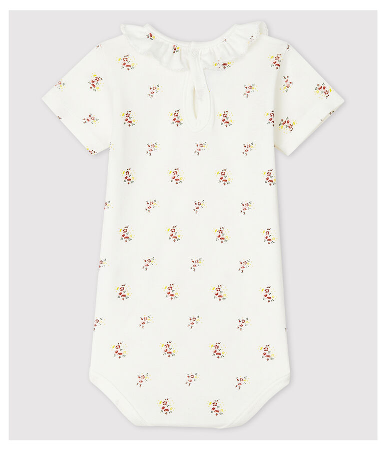 Body manches courtes b&eacute;b&eacute; &agrave; collerette blanc MARSHMALLOW/blanc MULTICO