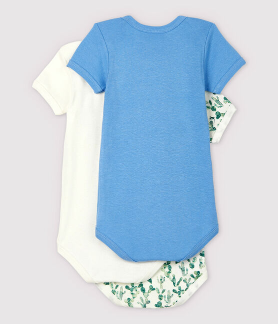 Lot de 3 bodies manches courtes cactus bébé en coton et lin variante 1