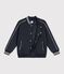 Veste teddy enfant en coton uni bleu marine