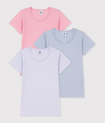 Lot de tee-shirts enfant en coton manches courtes unis