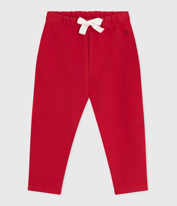 Pantalon b&eacute;b&eacute; en coton uni rouge
