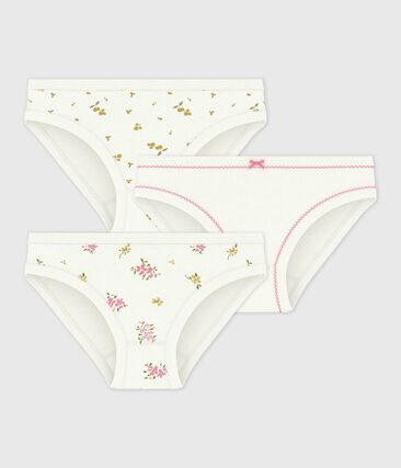 Lot de culottes enfant en coton imprimé fleuri