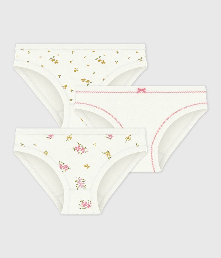 Lot de culottes enfant en coton imprim&eacute; fleuri variante 1