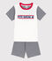 Pyjacourt Petit Bateau en coton enfant bleu SMOKING/blanc MARSHMALLOW