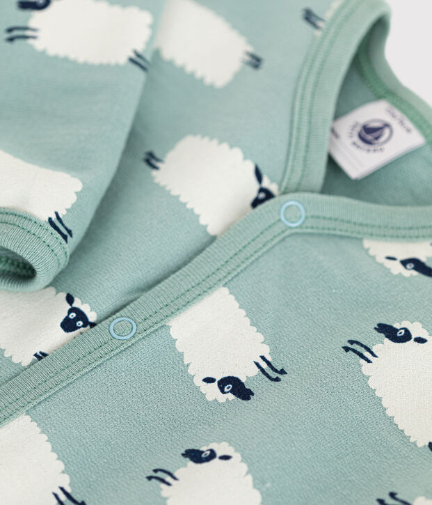 Pyjama en molleton gratt&eacute; imprim&eacute; for&ecirc;t b&eacute;b&eacute; vert/multicouleur