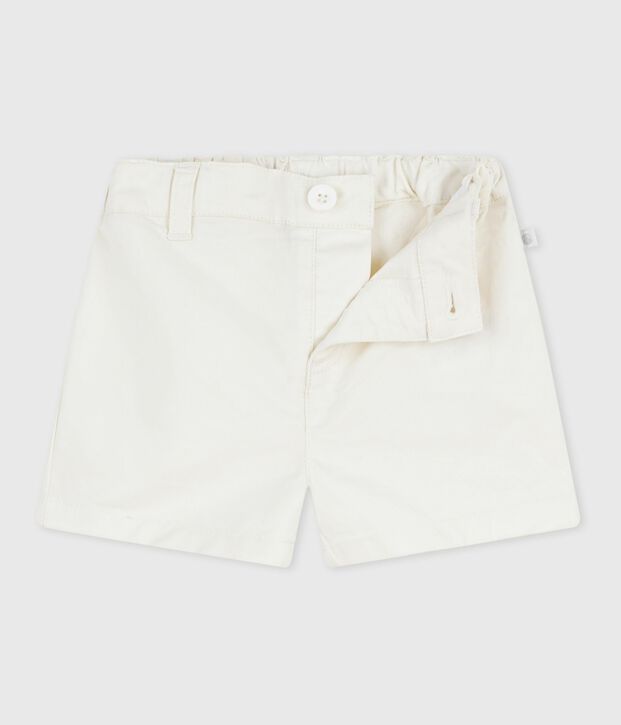 Short b&eacute;b&eacute; en coton uni blanc