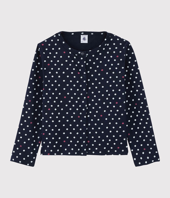 Cardigan enfant fille bleu SMOKING/blanc MULTICO