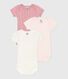 Lot de 3 bodies manches courtes en coton petits cœurs bébé