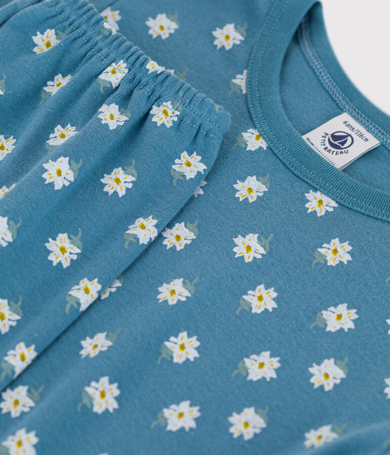 Pyjama fleur petite fille en coton POLOCHON/ MULTICO