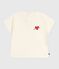 Tee-shirt bébé en coton à manches longues, motif cœur écru MILK