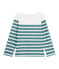Marinière en jersey enfant blanc MARSHMALLOW/bleu BRUT