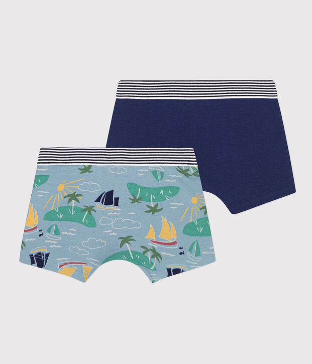 Lot de 2 boxers explorateur en coton petit gar&ccedil;on multicouleur