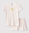 Pyjacourt à pois roses petite fille en coton blanc MARSHMALLOW/rose GRETEL