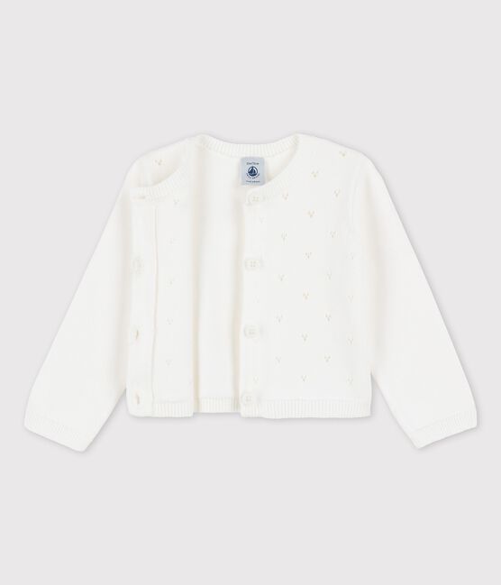 Cardigan en tricot raffiné bébé blanc MARSHMALLOW