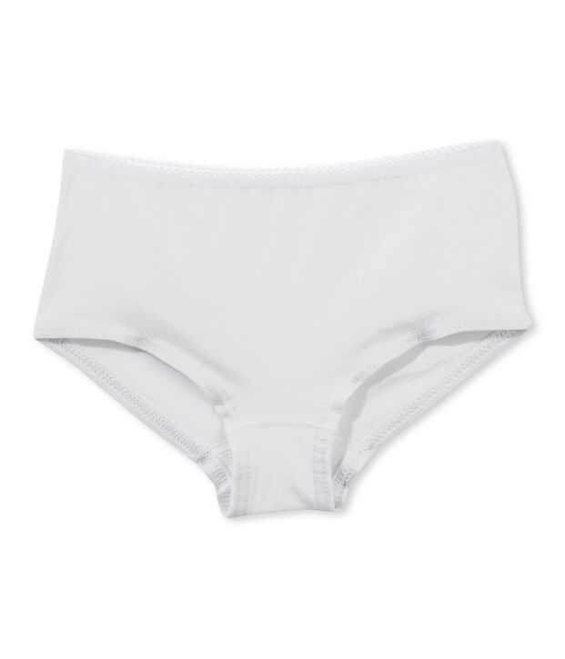 Boxer fille uni blanc