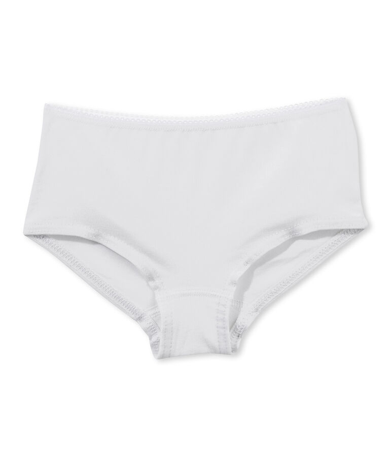 Boxer fille uni blanc ECUME