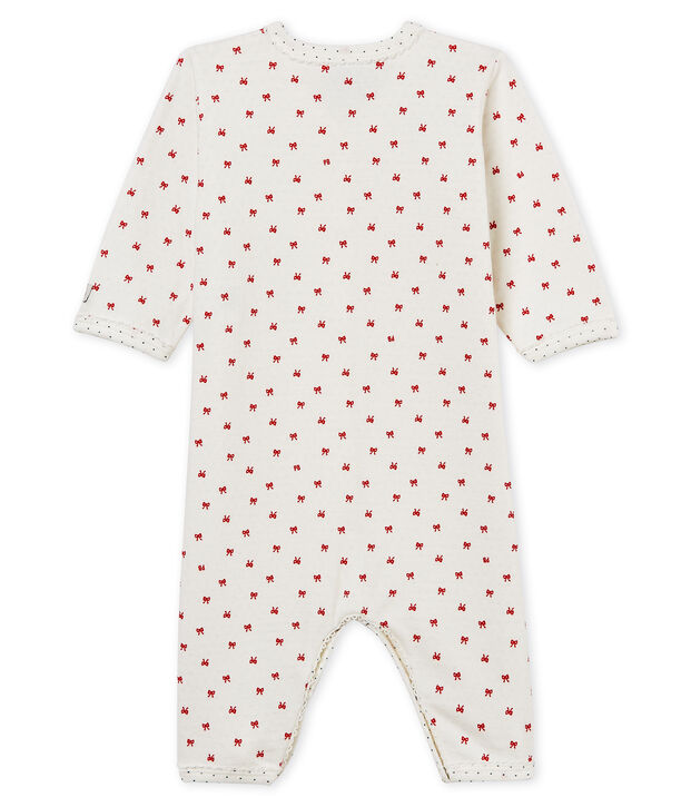Dors bien b&eacute;b&eacute; fille en tubique blanc/rouge