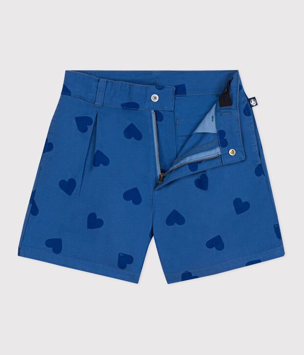 Short enfant en coton c&oelig;urs bleu/bleu
