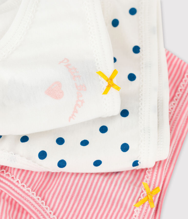 Lot de 3 culottes imprim&eacute; c&oelig;ur petite fille en coton multicouleur