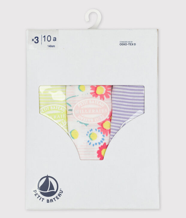 Trio de culottes petite fille multicouleur
