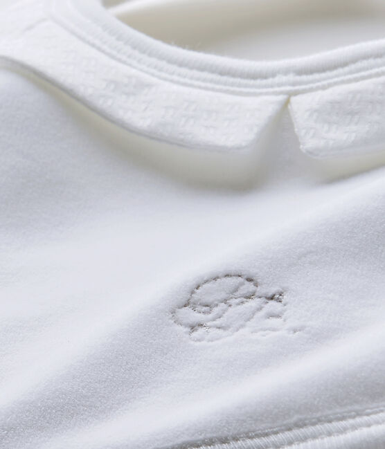 Bavoir bébé mixte en velours doublé blanc ECUME